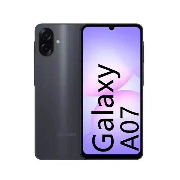 Samsung Galaxy A07 4G Smartphone, 6.7-inch display, 90Hz refresh rate, MediaTek Helio G99 processor, 8GB RAM, 256GB storage, 50MP dual camera, 5000mAh battery, Android phone with WiFi connectivity. Zentrospro