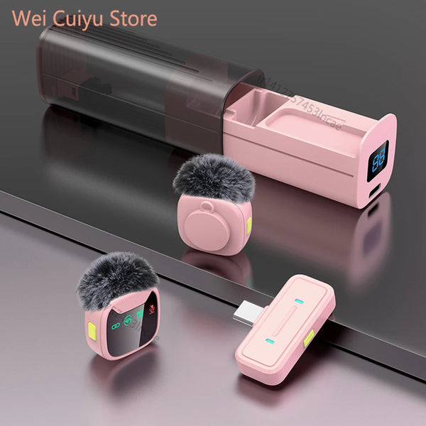 Mini Professional Wireless Microphone With Drawer Charging Case for iPhone Android Dual Lavalier Microphone for Video Recording Zentrospro