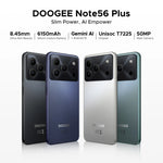 DOOGEE Note56 Plus Smartphone Android 16 48GB+256GB 6150mAh Large Battery 6.56'' 90Hz Display UNISOC T7225 50MP Camera NFC Zentrospro