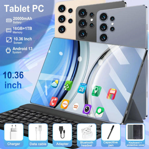 2026 New 5G 10.36 inch Tablet Android 13.0 16GB RAM 1TB ROM Tablet 16MP 32MP 20000mAh 14 Core WIFI Bluetooth Network Tablet Zentrospro