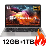 Xiaman Ultra Slim Windows 11 Laptop Computer 14.1" 12GB RAM 1TB 2TB SSD Intel A3950 Notebook 1920*1080 Office Study Computer PC Zentrospro