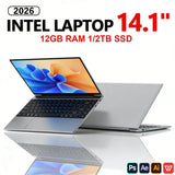 14.1'' Windows 11 Laptop Computer Intel Atom A3950 12GB RAM 1TB SSD  Notebook PC Office Notebook PC Ultra thin Laptop Computer Zentrospro
