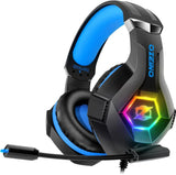 Gaming headphones for ps5 ps4 pc, gaming headphones with noise canceling microphone 3d stereo sound 50 mm drivers, 90 °   Rotating earmuffs for switch xbox laptop phone Zentrospro