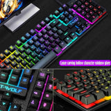 Almalux® Gaming Keyboard and Mouse Combo with Rainbow Backlit Mechanical Feel, USB, Multimedia Keys, Waterproof Design for PC Gaming Zentrospro