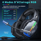 Gaming headphones for ps5 ps4 pc, gaming headphones with noise canceling microphone 3d stereo sound 50 mm drivers, 90 °   Rotating earmuffs for switch xbox laptop phone Zentrospro