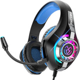 Gaming headphones for ps5 ps4 pc, gaming headphones with noise canceling microphone 3d stereo sound 50 mm drivers, 90 °   Rotating earmuffs for switch xbox laptop phone Zentrospro