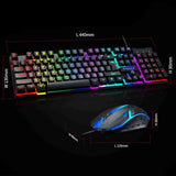Almalux® Gaming Keyboard and Mouse Combo with Rainbow Backlit Mechanical Feel, USB, Multimedia Keys, Waterproof Design for PC Gaming Zentrospro