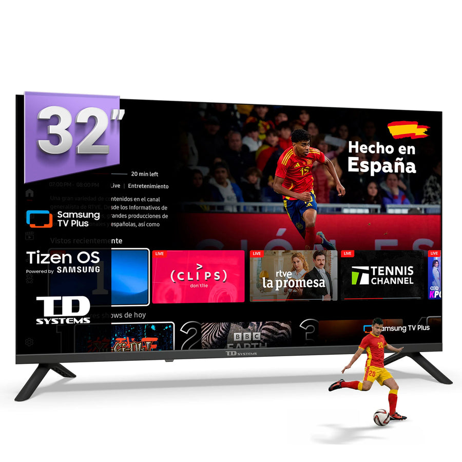 Td systems - smart tv 32 inches led hd tizen os 8.0. triple tuner (dvb-t2/c/s2). televisions with gaming hub. television of 2026 -k32c22tizen