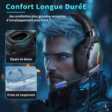 Gaming headphones for ps5 ps4 pc, gaming headphones with noise canceling microphone 3d stereo sound 50 mm drivers, 90 °   Rotating earmuffs for switch xbox laptop phone Zentrospro