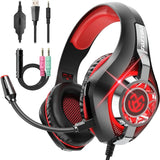 Gaming headphones for ps5 ps4 pc, gaming headphones with noise canceling microphone 3d stereo sound 50 mm drivers, 90 °   Rotating earmuffs for switch xbox laptop phone Zentrospro