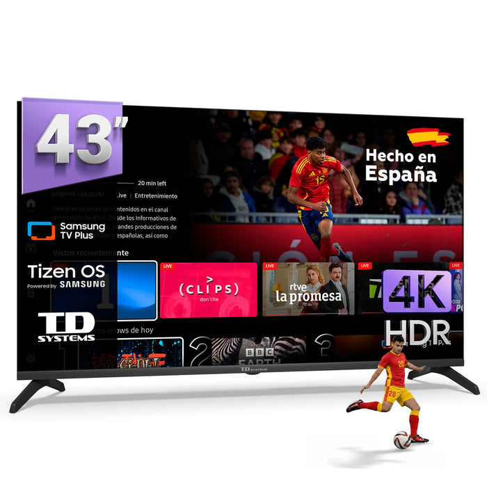 Smart TV 43 Pulgadas 4k. tizen os 8.0 Televisións. dtt hd Televisión 2026 - td Sistemas k43c22tizen