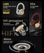 Wireless Bluetooth Headphones with 40H Playtime, TEISCHE Headband, 40mm Drivers, and Advanced Bluetooth 5.4 for HiFi Sound and Noise Isolation, Ideal for Sports and Music, Comfortable Ergonomic Design. Zentrospro