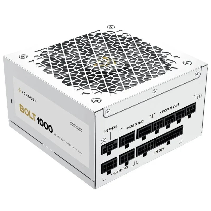 Forgeon Bolt 1000W 80+ Gold Power Supply Unit in Blanco, perfect for gaming monitor setups and high-performance systems.