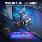 FIFINE USB/XLR Dynamic Microphone with Touch Mute Button,Headphone jack,I/O Controls,for PC PS5/4 mixer,Gaming MIC Ampligame AM8 Zentrospro