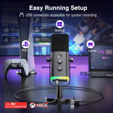 FIFINE USB/XLR Dynamic Microphone with Touch Mute Button,Headphone jack,I/O Controls,for PC PS5/4 mixer,Gaming MIC Ampligame AM8 Zentrospro