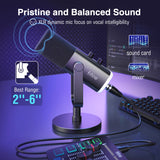 FIFINE USB/XLR Dynamic Microphone with Touch Mute Button,Headphone jack,I/O Controls,for PC PS5/4 mixer,Gaming MIC Ampligame AM8 Zentrospro