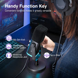 FIFINE USB/XLR Dynamic Microphone with Touch Mute Button,Headphone jack,I/O Controls,for PC PS5/4 mixer,Gaming MIC Ampligame AM8 Zentrospro