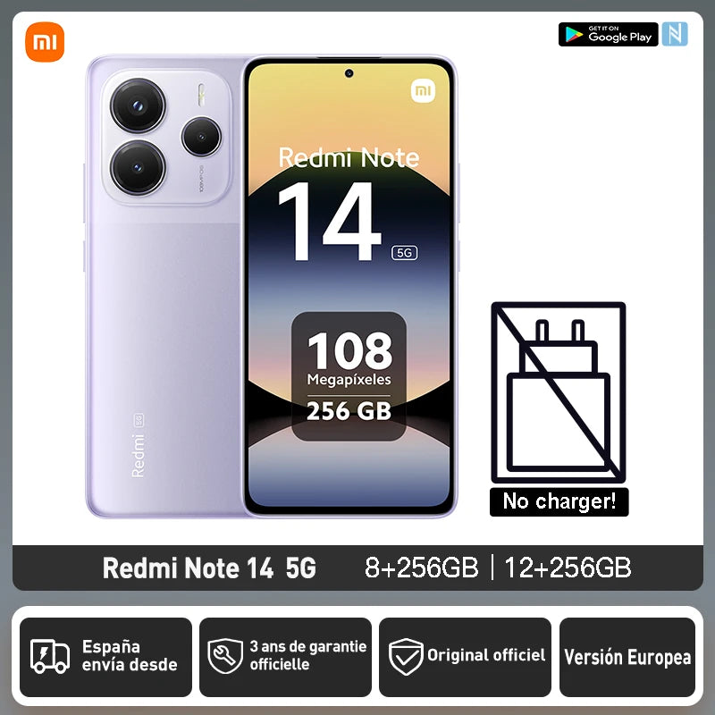 Xiaomi Redmi Note 14 5G European Version 8+256GB  Dimensity 7025-Ultra AMOLED Display 6.67