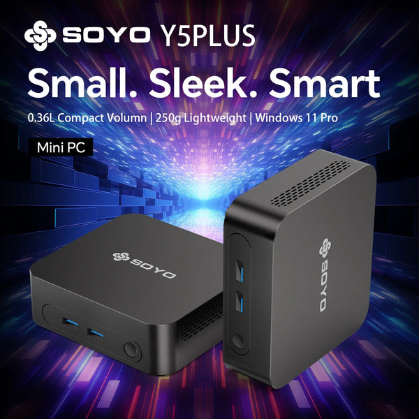 SOYO Mini PC Y5 PLUS Intel i7 4th gen 4600U 8GB RAM 128GB ROM Windows 11 Pro WiFi BT4.2 Desktop Computer Zentrospro