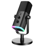FIFINE USB/XLR Dynamic Microphone with Touch Mute Button,Headphone jack,I/O Controls,for PC PS5/4 mixer,Gaming MIC Ampligame AM8 Zentrospro