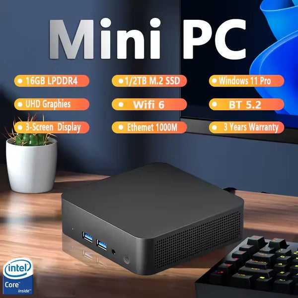 Intel Core i9-8950HK/Core i3-6100U Mini PC Windows 11 16GB DDR4 1TB/2TB M.2 SSD Portable PC Gamer UHD Graphics  Mini PC Desktop Zentrospro