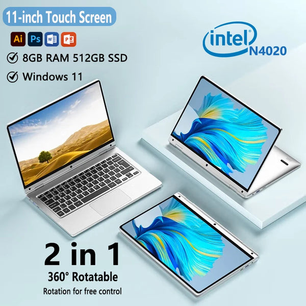 Portable 2 in 1 mini Laptop Computer  Touch Screen 11.6