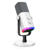 FIFINE USB/XLR Dynamic Microphone with Touch Mute Button,Headphone jack,I/O Controls,for PC PS5/4 mixer,Gaming MIC Ampligame AM8 Zentrospro